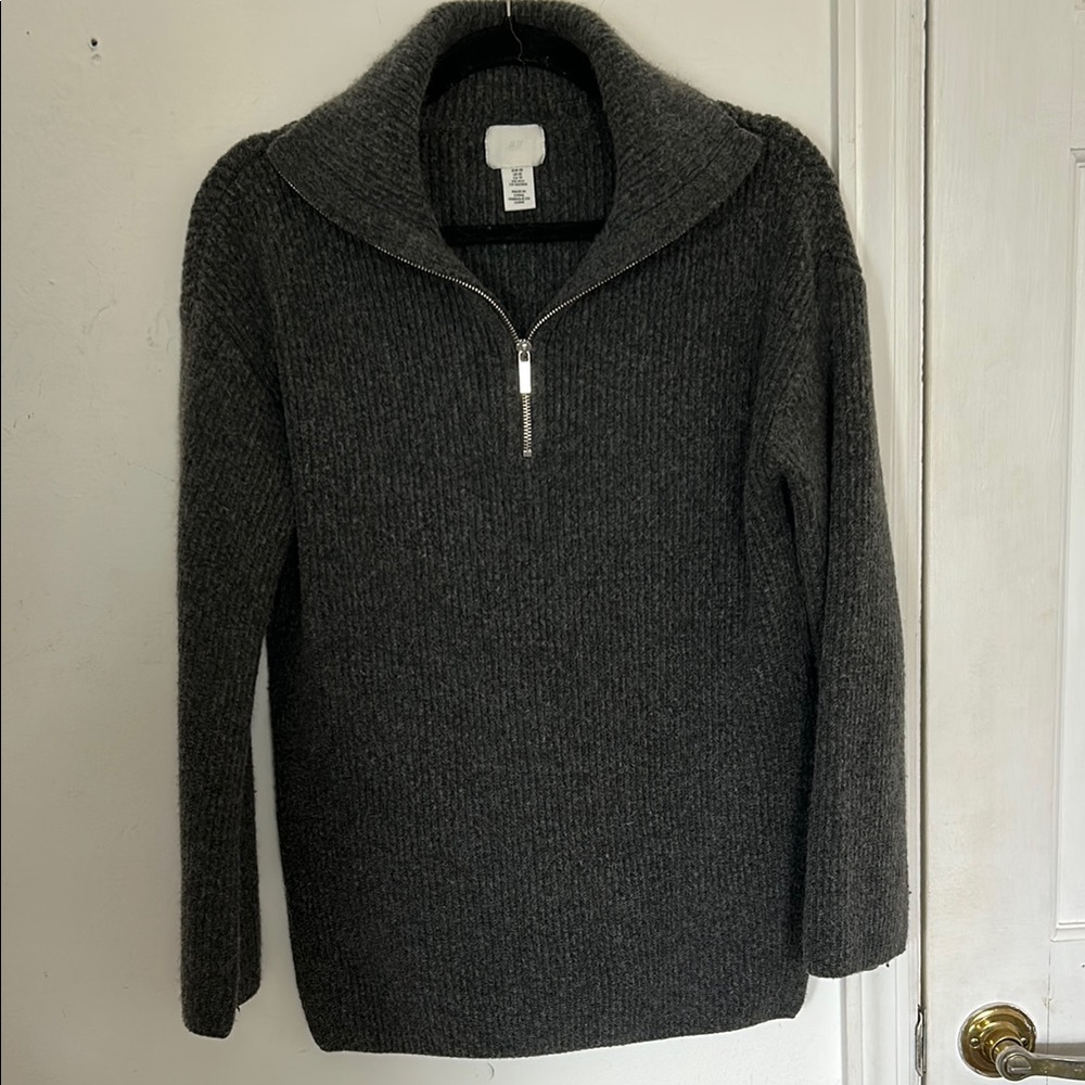 H&M Gray Half-Zip Sweater